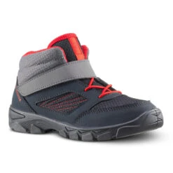 Quechua Chaussures De Randonnée Enfant Avec Scratch MH100 Mid Grise Foncée Du 24 AU 34