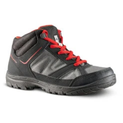 Quechua Chaussures De Randonnée Enfant Montantes MH100 Mid JR Noires/rouges 35 AU 38