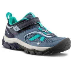 Quechua Chaussures De Randonnée Montagne Avec Scratch Fille Crossrock Bleues 24-34