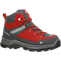 Quechua Chaussures De Randonnée Montagne Enfant MH500 Montantes Imperméables Rouges