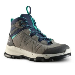 Quechua Chaussures Haute De Randonnée Montagne Enfant MH500 Imperméable Gris-bleu 28-39