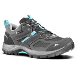 Quechua Chaussures Imperméables De Randonnée Montagne - MH100 Gris/Bleu - Femme