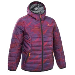 Quechua Doudoune De Randonnée Enfant MH500 Violet Print 7- 15 Ans