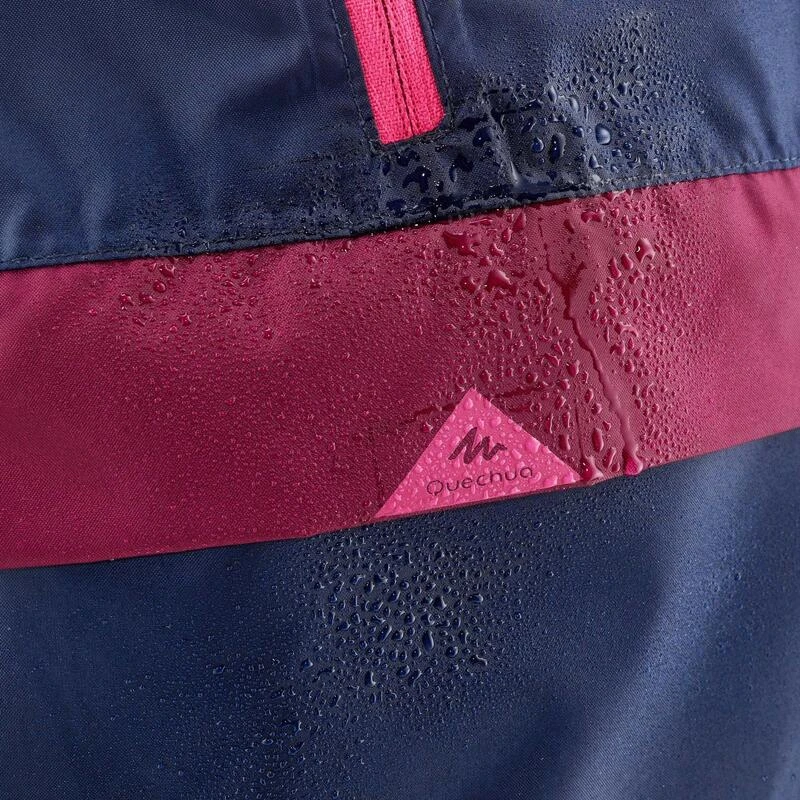Quechua Veste Imperméable De Randonnée - MH100 Bleu Marine Et Rose - Enfant 7-15 Ans 2 Quechua Veste Imperméable De Randonnée - MH100 Bleu Marine Et Rose - Enfant 7-15 Ans – Image 2