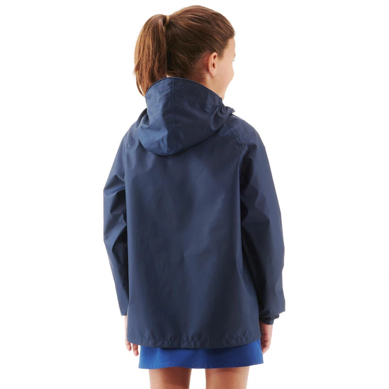 Quechua Veste Imperméable De Randonnée - MH100 Bleu Marine Et Rose - Enfant 7-15 Ans 3 Quechua Veste Imperméable De Randonnée - MH100 Bleu Marine Et Rose - Enfant 7-15 Ans – Image 3