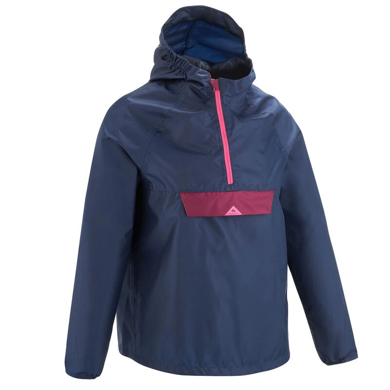 Quechua Veste Imperméable De Randonnée - MH100 Bleu Marine Et Rose - Enfant 7-15 Ans 1 Quechua Veste Imperméable De Randonnée - MH100 Bleu Marine Et Rose - Enfant 7-15 Ans