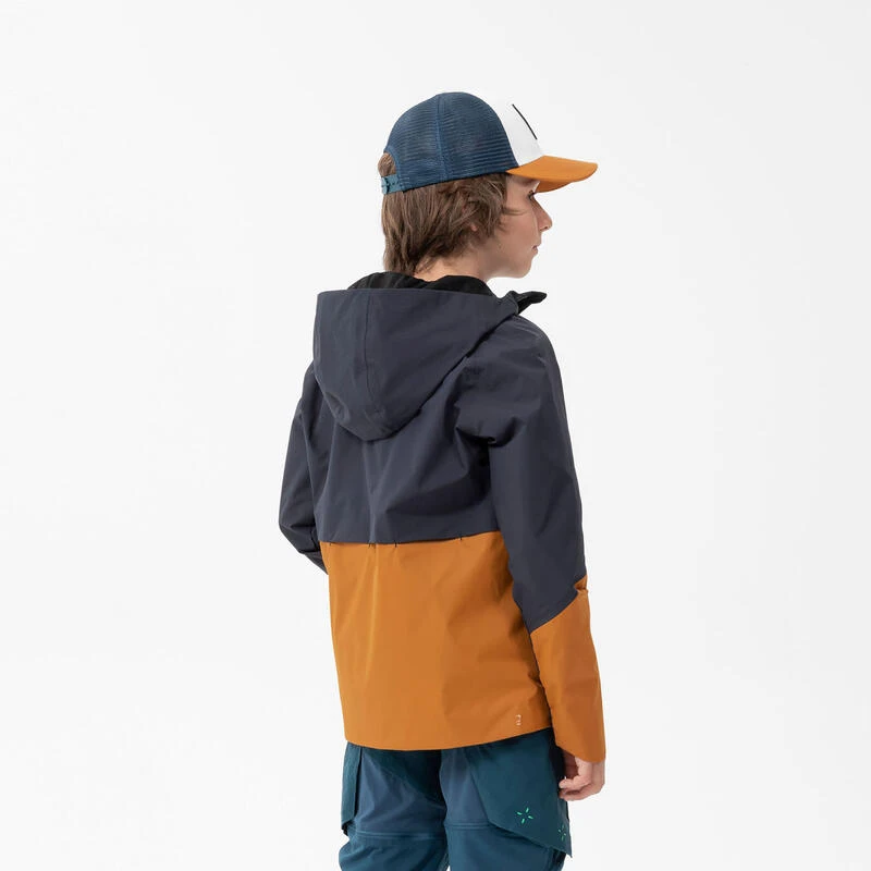 Quechua Veste Imperméable De Randonnée - MH500 Grise Et Ocre - Enfant 7-15 Ans 5 Quechua Veste Imperméable De Randonnée - MH500 Grise Et Ocre - Enfant 7-15 Ans – Image 5