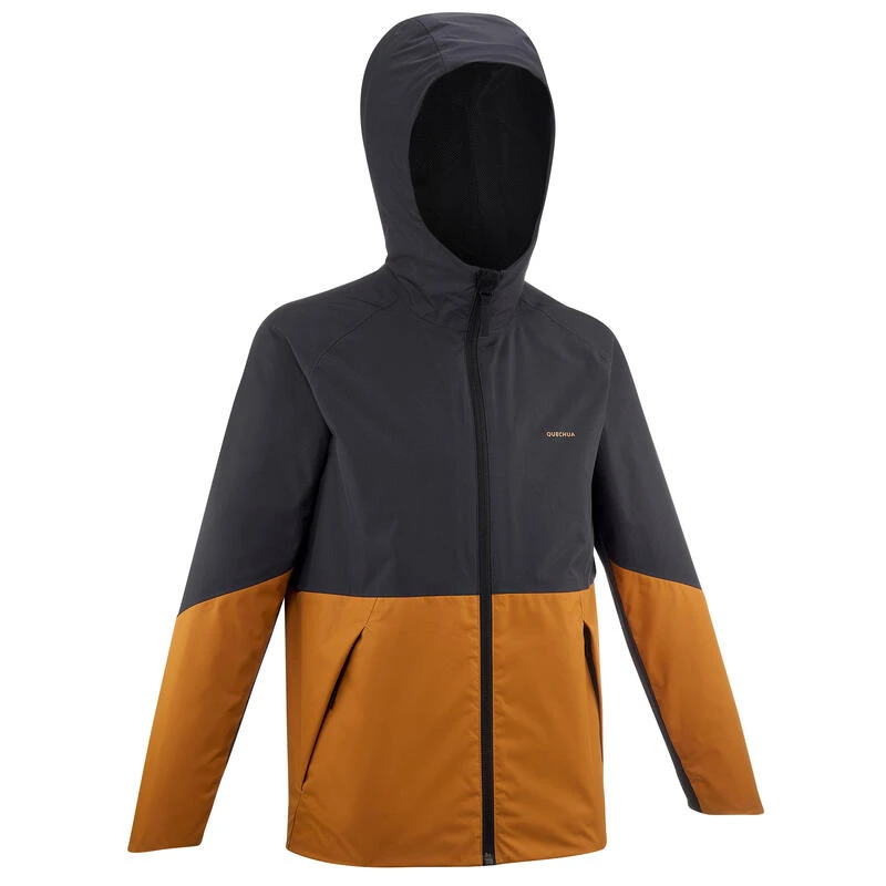 Quechua Veste Imperméable De Randonnée - MH500 Grise Et Ocre - Enfant 7-15 Ans 1 Quechua Veste Imperméable De Randonnée - MH500 Grise Et Ocre - Enfant 7-15 Ans