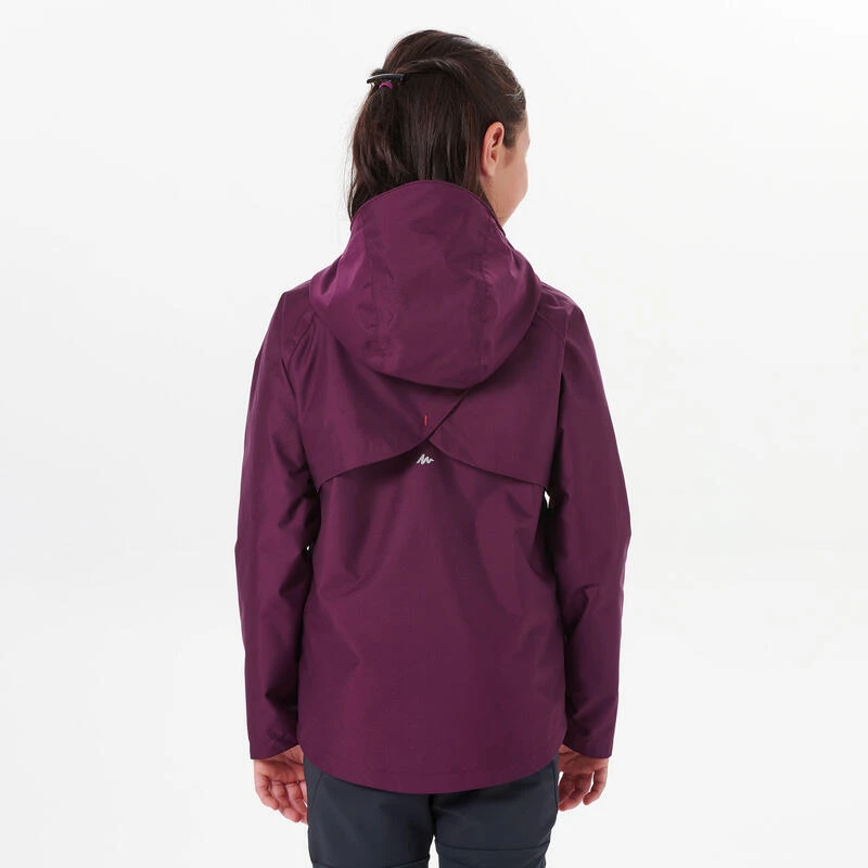 Quechua Veste Imperméable De Randonnée - MH500 Prune - Enfant 7-15 Ans 4 Quechua Veste Imperméable De Randonnée - MH500 Prune - Enfant 7-15 Ans – Image 4
