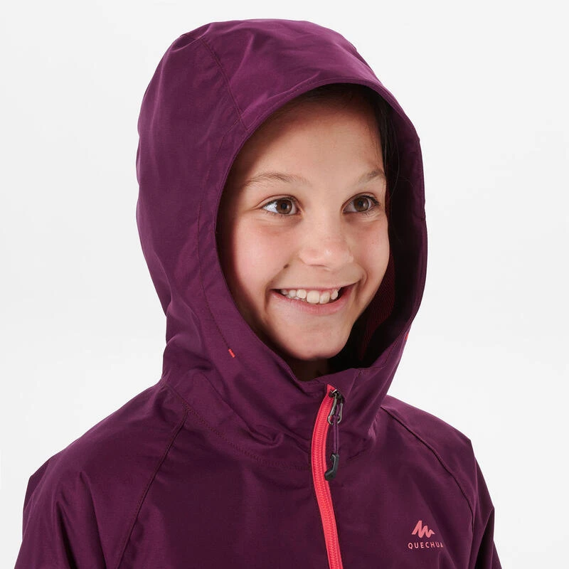 Quechua Veste Imperméable De Randonnée - MH500 Prune - Enfant 7-15 Ans 5 Quechua Veste Imperméable De Randonnée - MH500 Prune - Enfant 7-15 Ans – Image 5