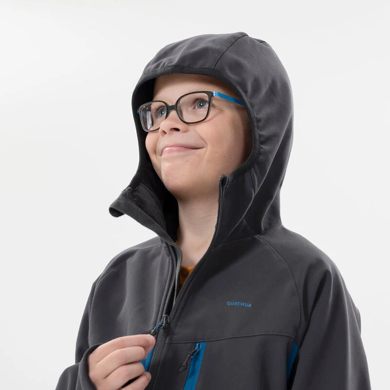 Quechua Veste Softshell De Randonnée MH550 -bleue Et Grise - Enfant 7-15 ANS 2 Quechua Veste Softshell De Randonnée MH550 -bleue Et Grise - Enfant 7-15 ANS – Image 2