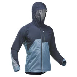 Quechua Veste Ultra Légère De Randonnée Rapide FH 900 Homme Bleu Grise.
